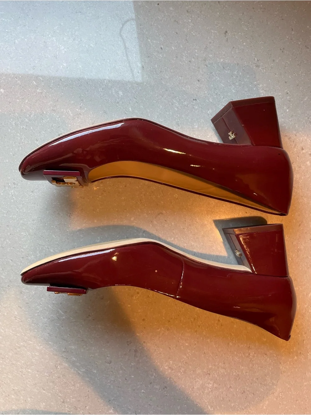 Tory Burch Gigi Block Heel Pumps | Port Royal (Burgundy)